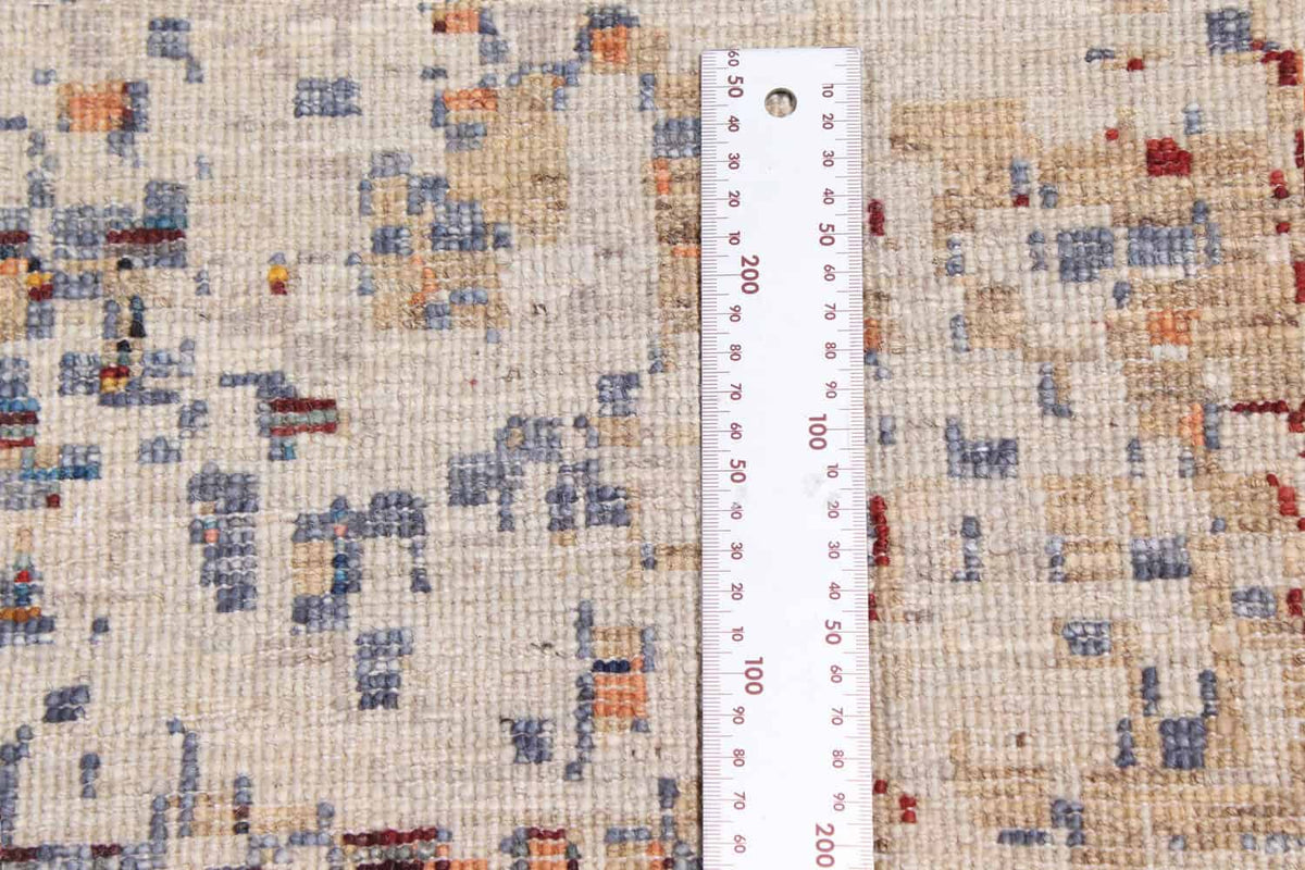 Beige & Red Abstract Afghan Rug, 389 × 299 cm, view 5.