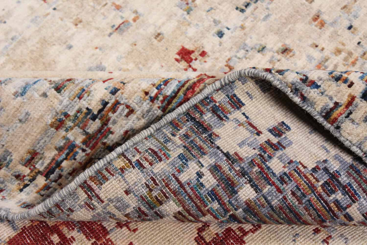 Beige & Red Abstract Afghan Rug, 389 × 299 cm, view 3.