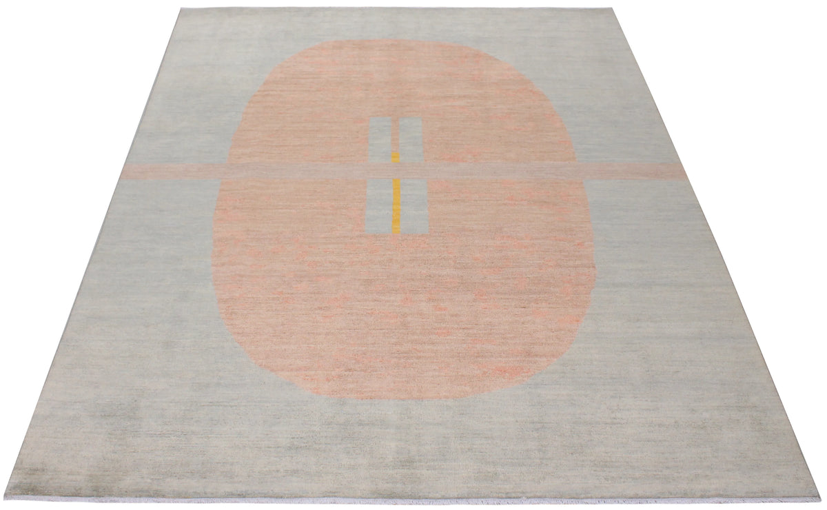 Gray Gabbeh Rug with a Light Medallion, 308 × 242 cm, view 2.