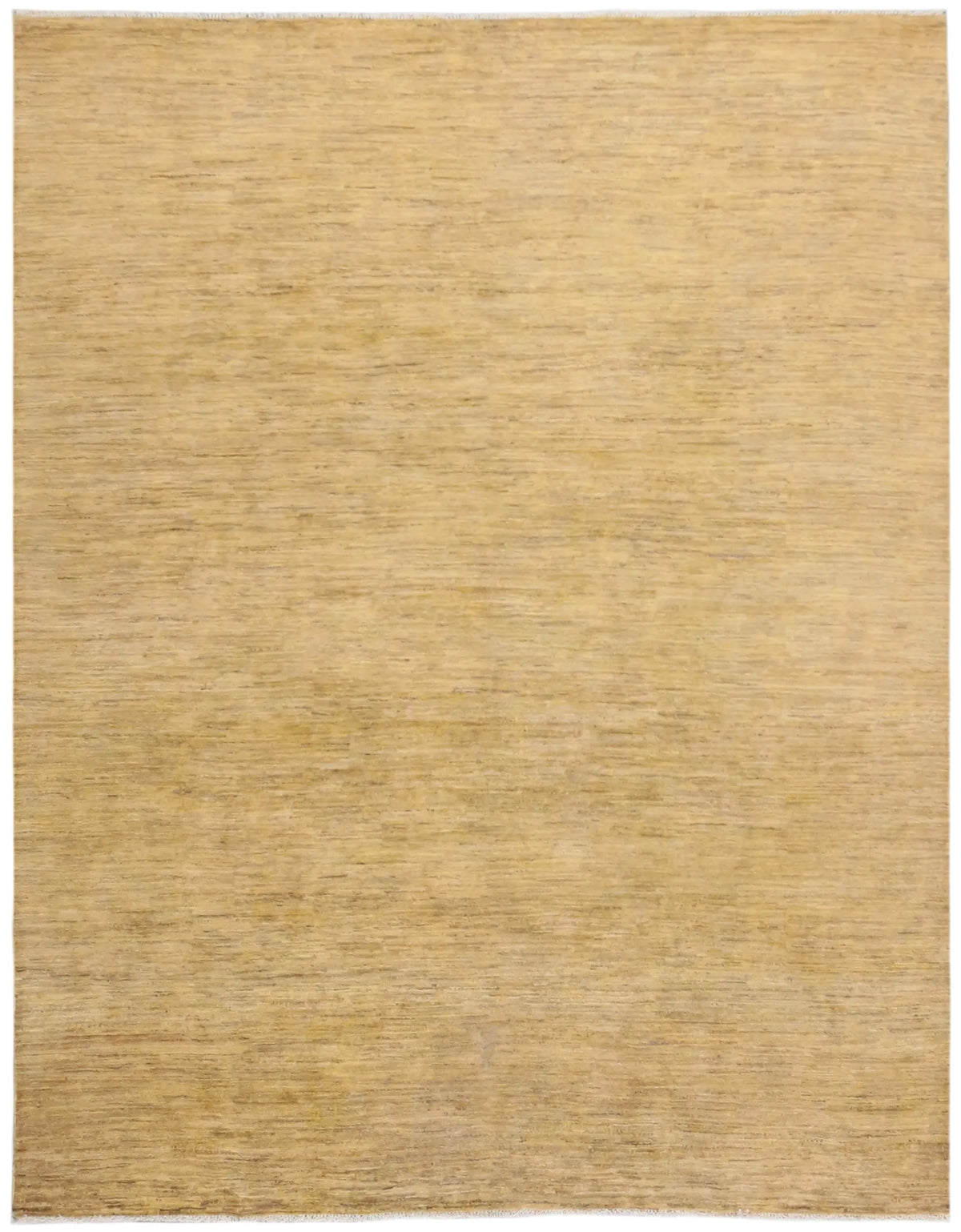 Golden Beige Wool Rug with a Quiet Field, 300 × 235 cm, overall view.