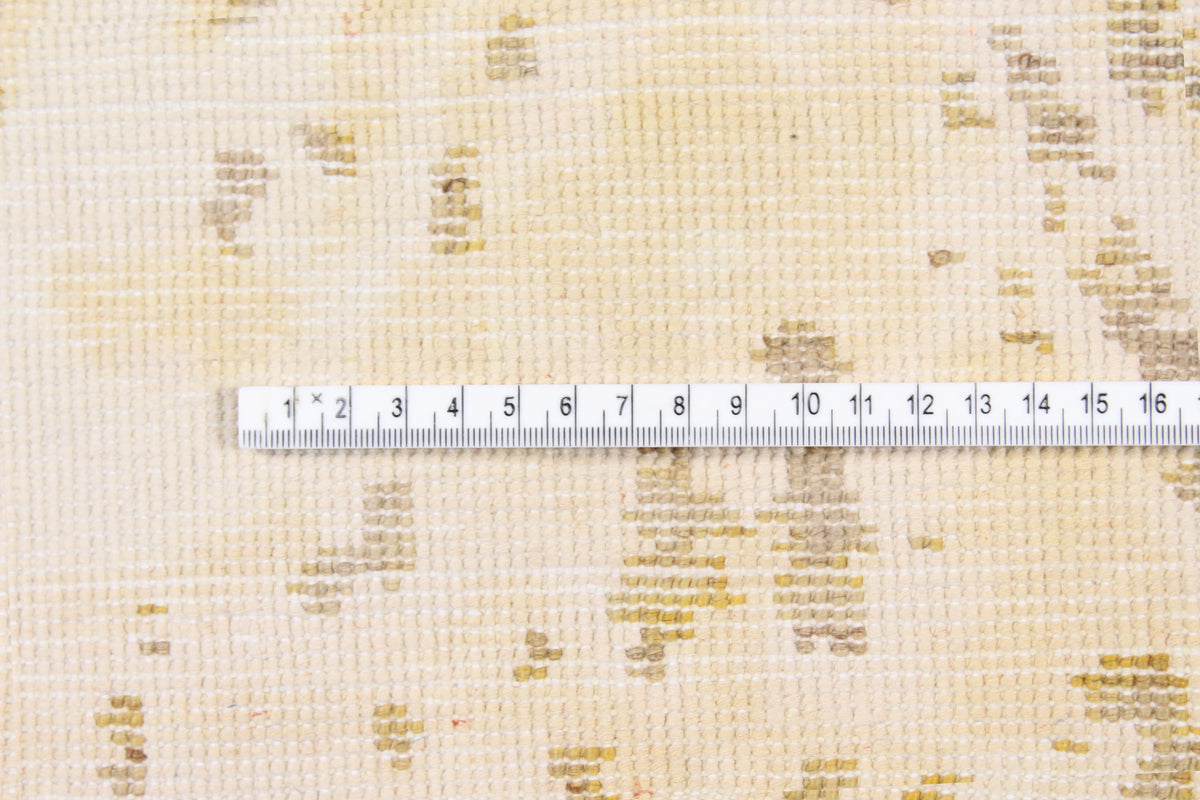 Golden Beige Afghan Rug with Abstract Flowers, 300 × 241 cm, view 7.
