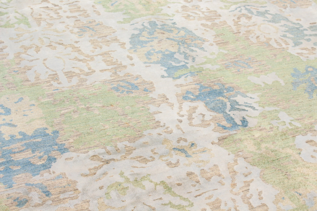 Green & Blue Afghan Medallion Rug, 298 × 242 cm, view 4.