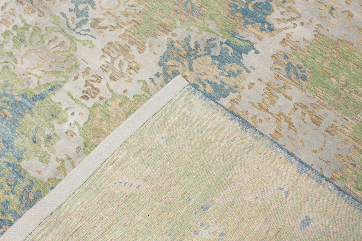 Green & Blue Afghan Medallion Rug, 298 × 242 cm, view 5.