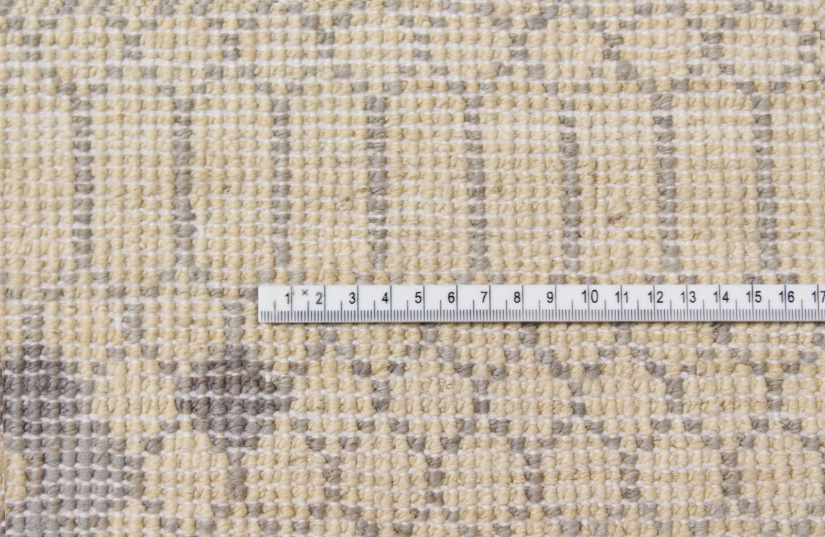 Blue-Gray Abstract Afghan Rug, 301 × 236 cm, view 6.