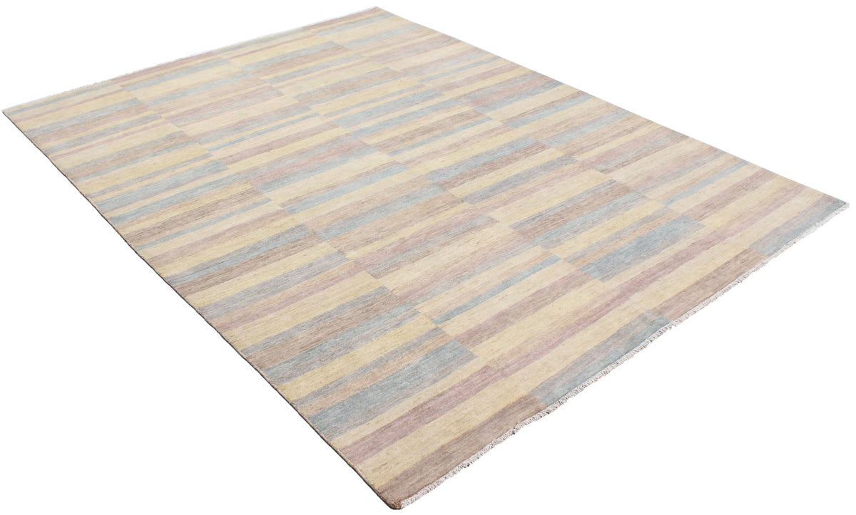 Gabbeh Rug with Pastel Stripes, 307 × 236 cm, view 3.