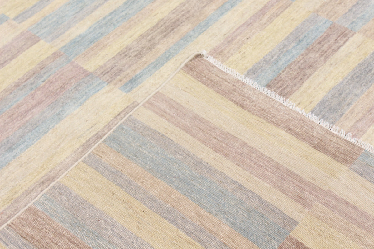 Gabbeh Rug with Pastel Stripes, 307 × 236 cm, view 5.
