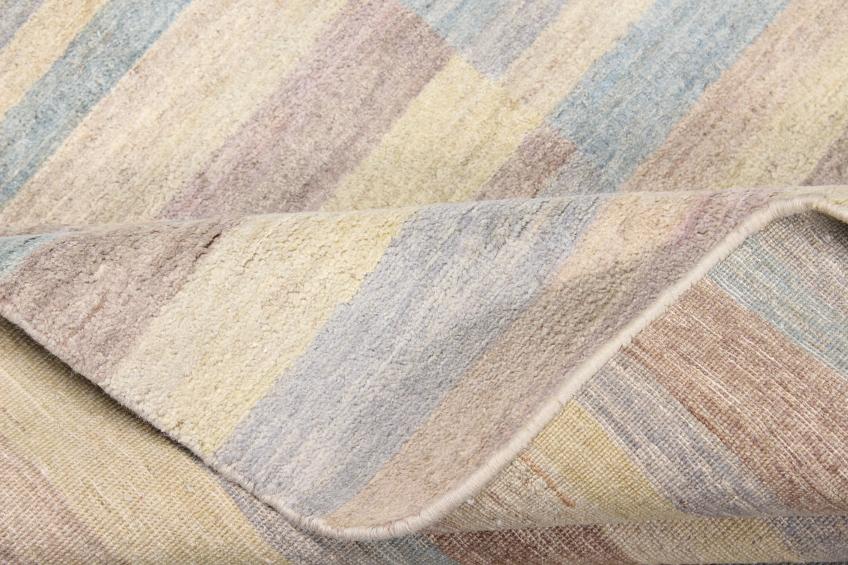 Gabbeh Rug with Pastel Stripes, 307 × 236 cm, view 7.