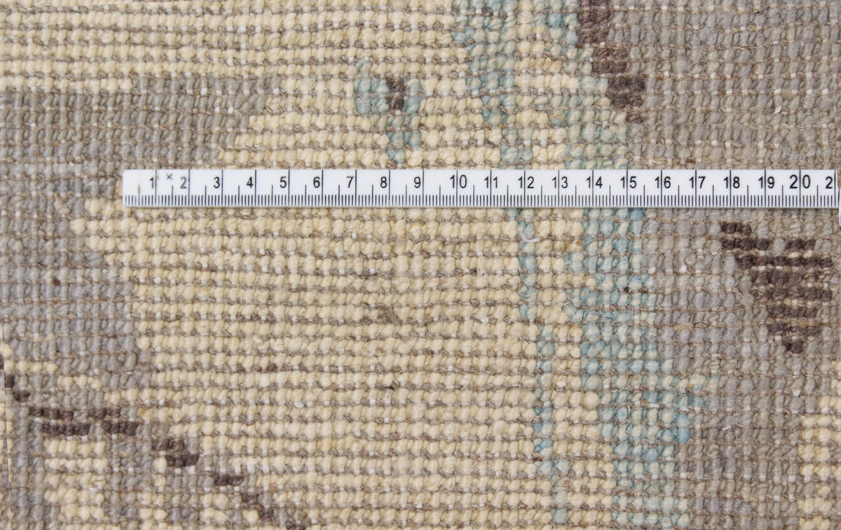 Gray & Cream Abstract Afghan Rug, 287 × 236 cm, view 6.