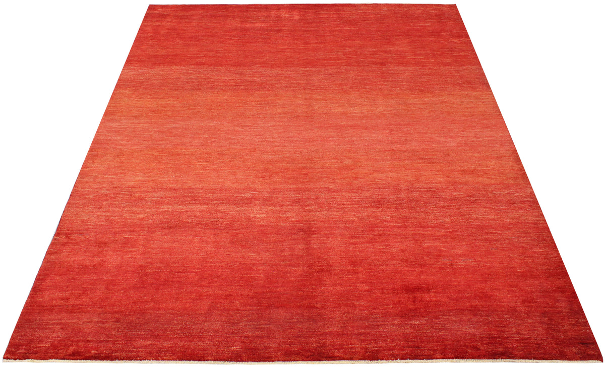 Red Afghan Wool Rug with Subtle Mottling, 322 × 246 cm, view 2.