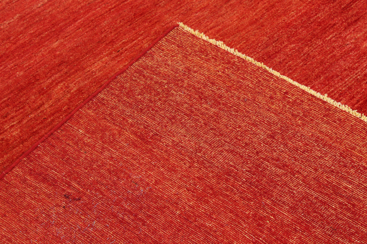 Red Afghan Wool Rug with Subtle Mottling, 322 × 246 cm, view 5.