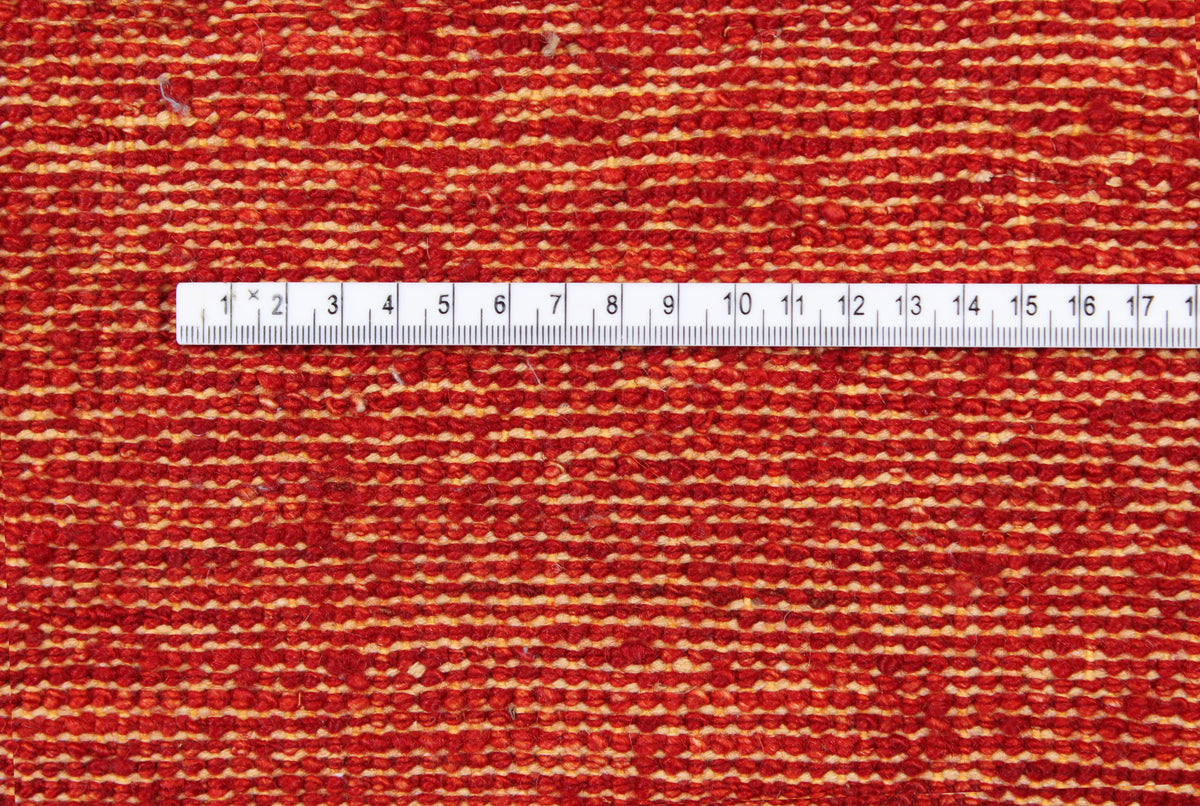 Red Afghan Wool Rug with Subtle Mottling, 322 × 246 cm, view 6.