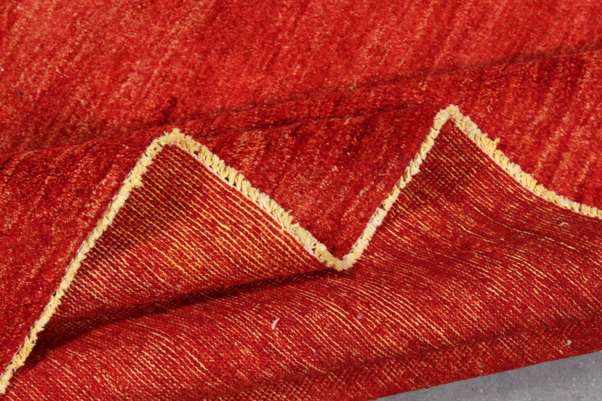 Red Afghan Wool Rug with Subtle Mottling, 322 × 246 cm, view 8.