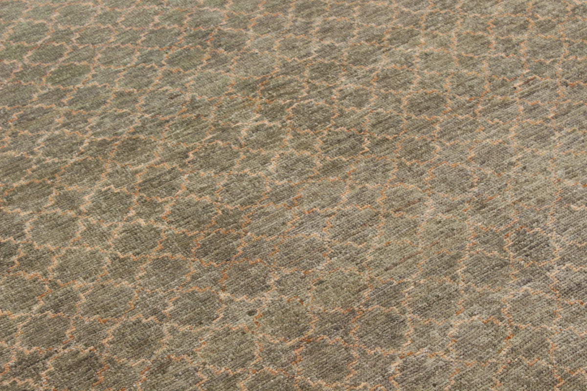 Taupe Afghan Rug with Fine Honeycomb Pattern, 293 × 242 cm, view 4.