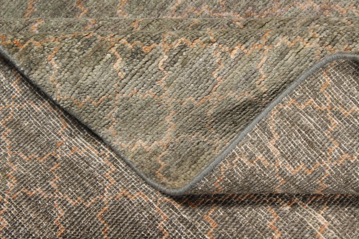Taupe Afghan Rug with Fine Honeycomb Pattern, 293 × 242 cm, view 7.