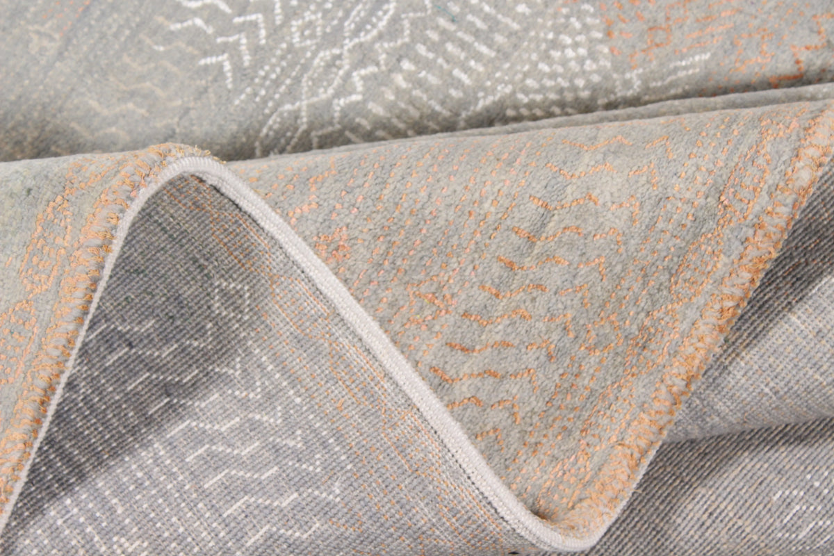Light Afghan Rug with Abstract Patterning, 302 × 239 cm, view 8.