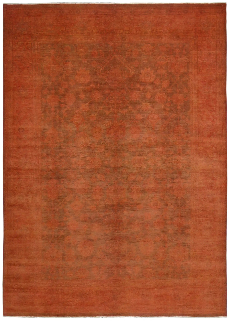 Rust Orange Ziegler Rug with Tonal Pattern, 380 × 272 cm, overall view.