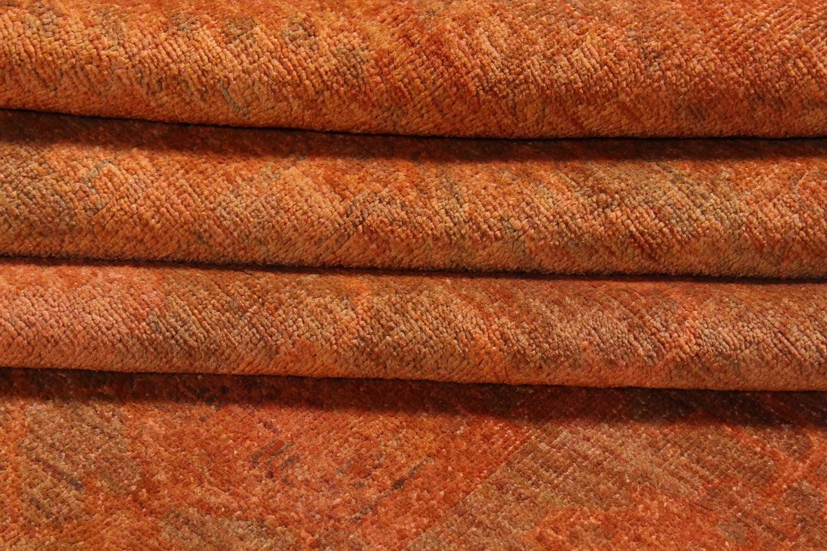 Rust Orange Ziegler Rug with Tonal Pattern, 380 × 272 cm, view 7.