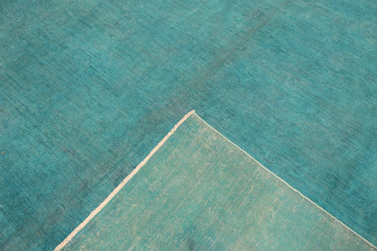 Large Turquoise Ziegler Wool Rug, 400 × 283 cm, view 4.