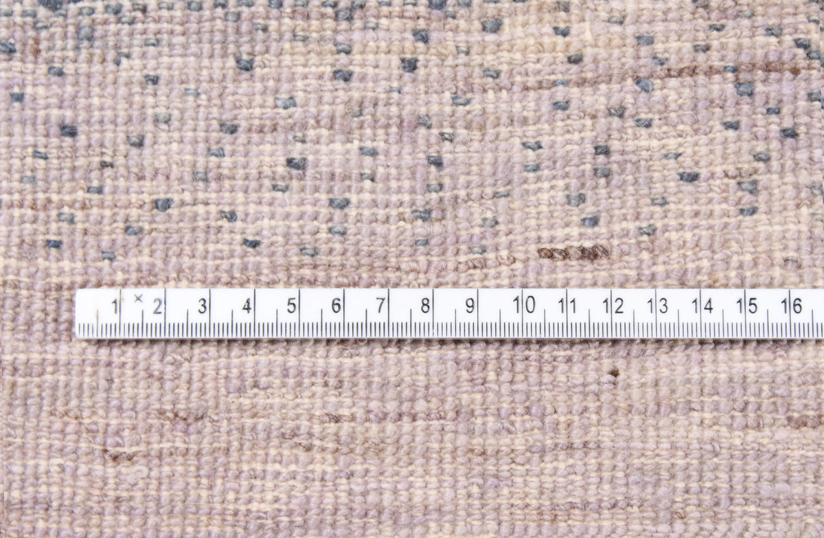Greige Afghan Rug with Square Motifs, 310 × 239 cm, view 6.