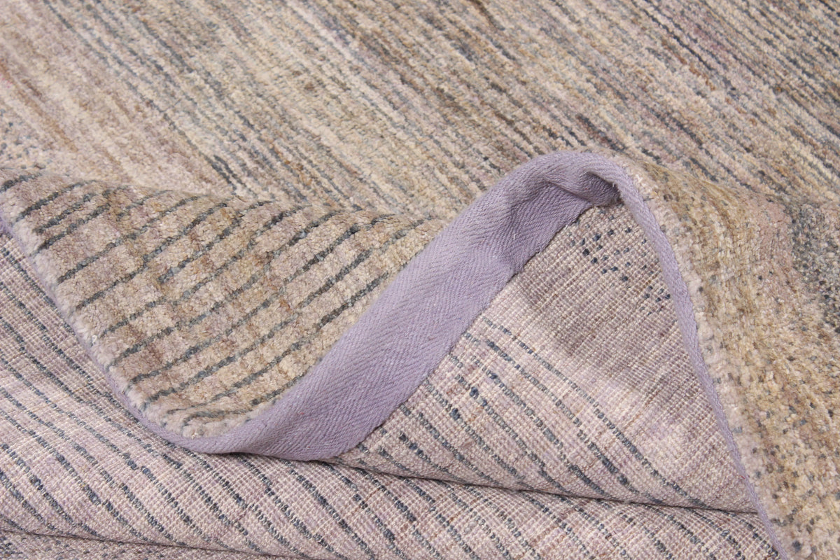 Greige Afghan Rug with Square Motifs, 310 × 239 cm, view 7.
