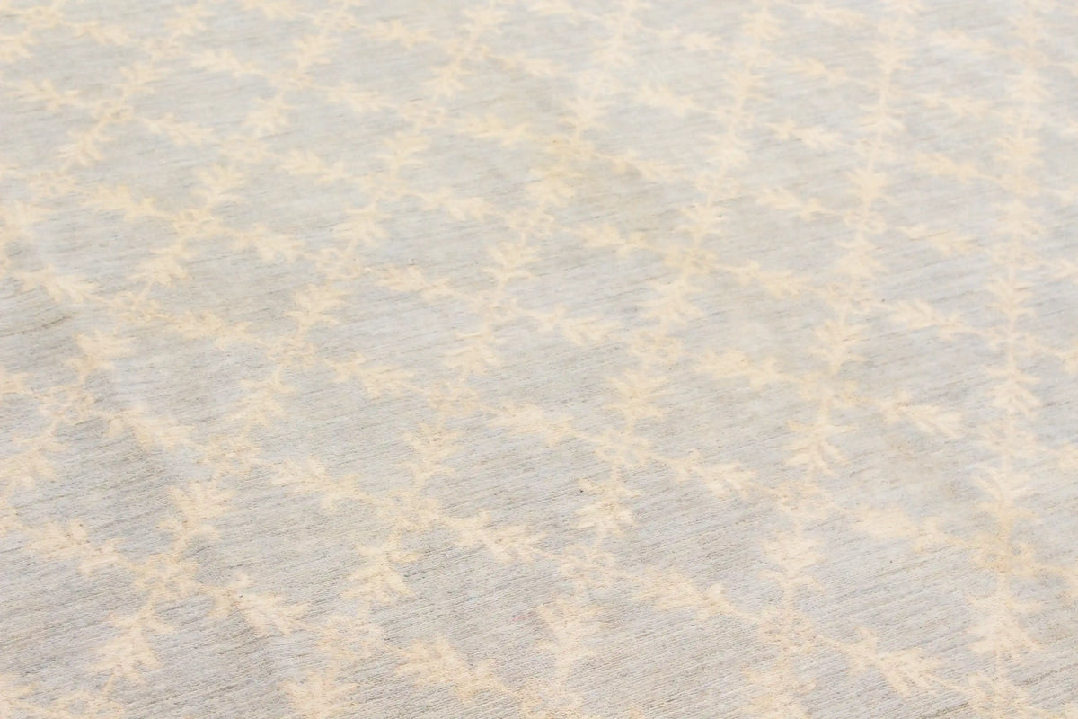 Light Blue Ziegler Rug with Diamond Lattice, 317 × 296 cm, view 3.