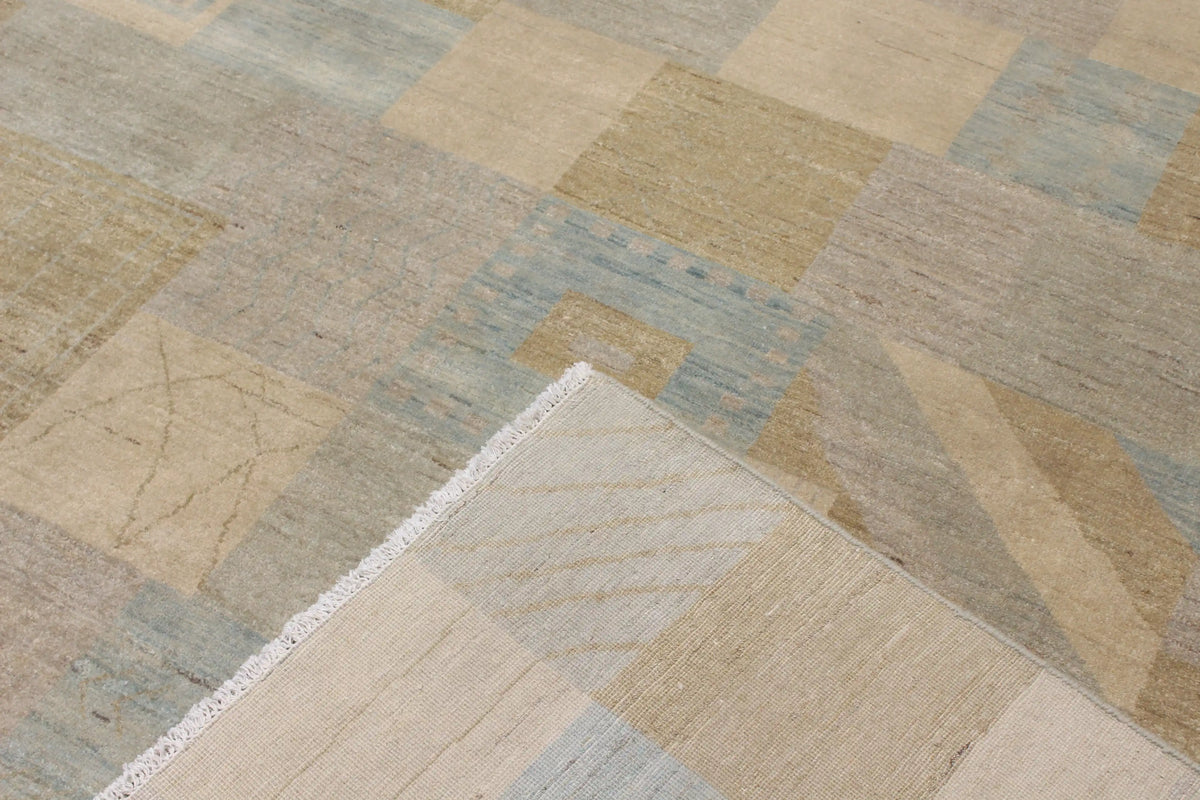 Large Afghan Rug with Pastel Block Pattern, 434 × 300 cm, view 5.