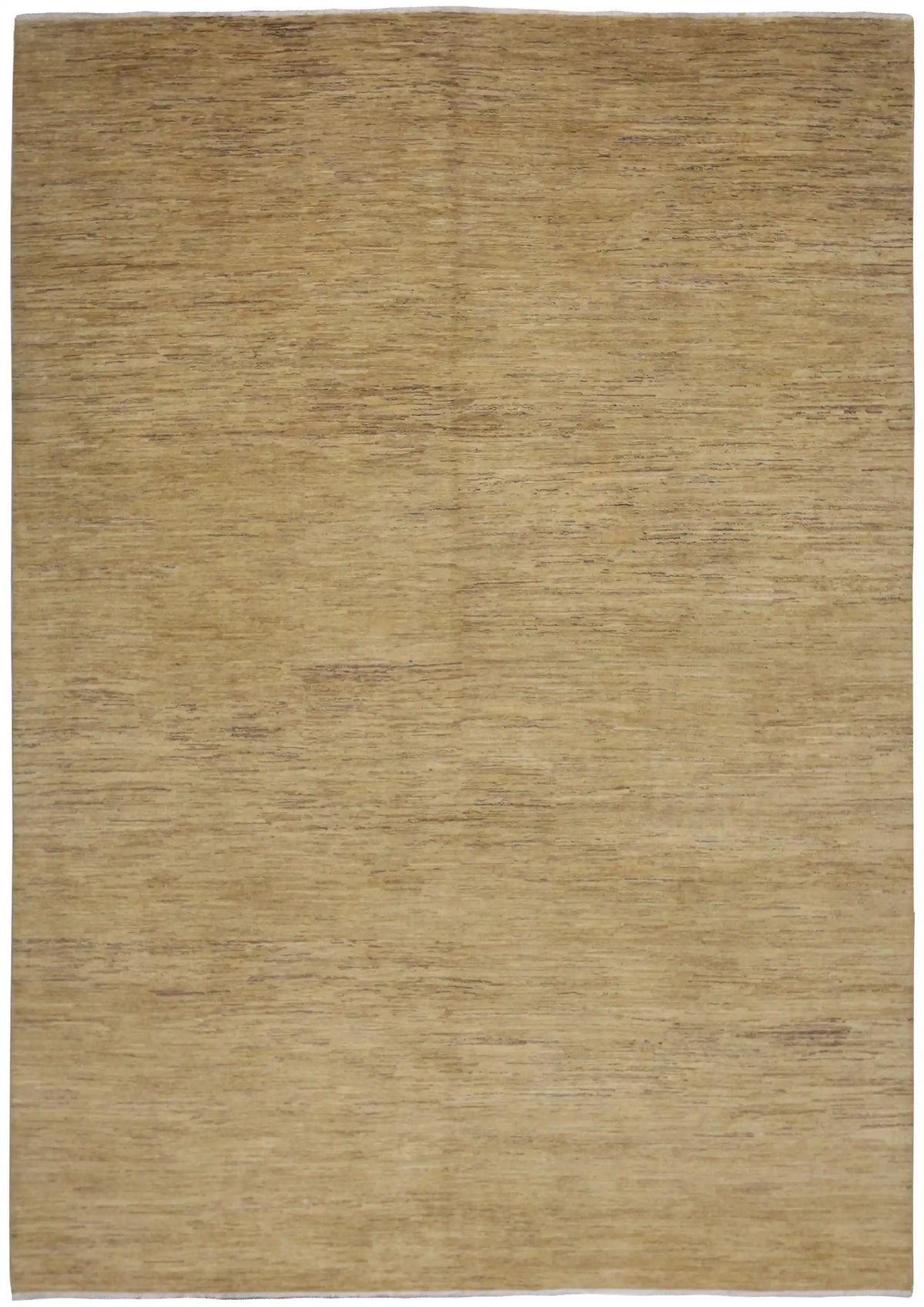 Large Golden Beige Afghan Wool Rug, 428 × 305 cm, overall view.