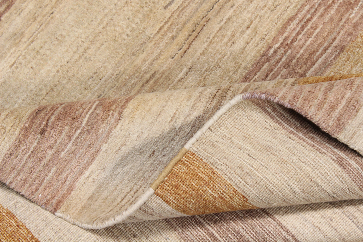 Sand & Ochre Wool Rug with Horizontal Stripes, 308 × 237 cm, view 7.