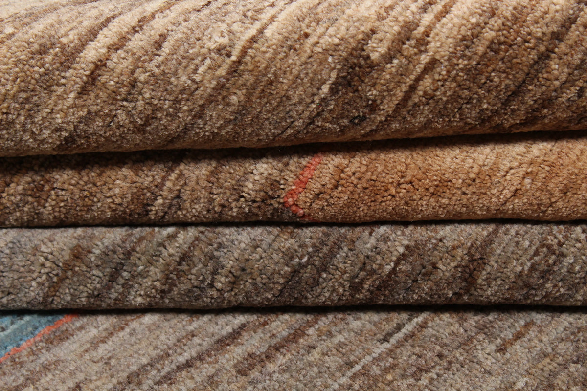 Brown Afghan Rug with Colorful Rectangles, 314 × 249 cm, view 9.