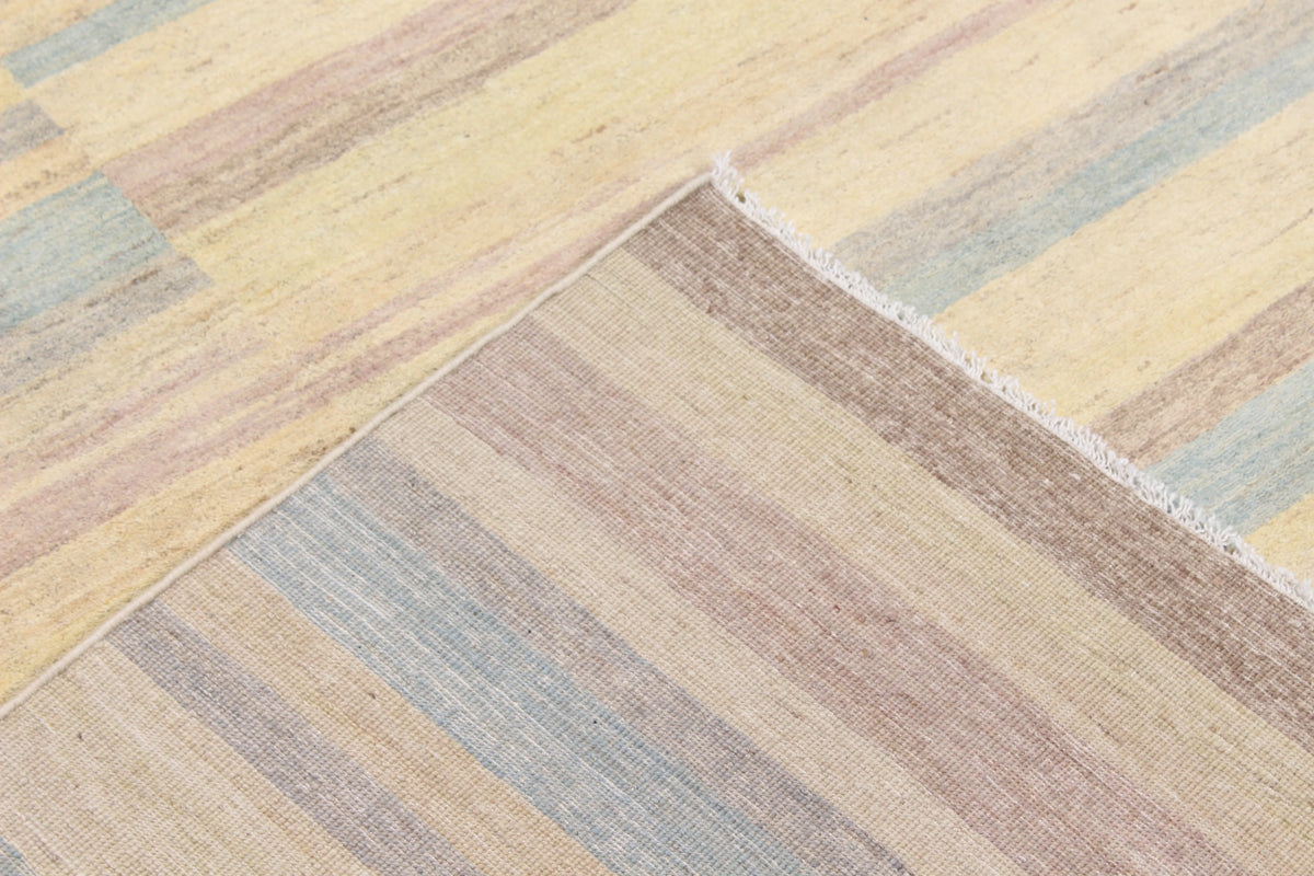 Pastel Wool Rug with Offset Stripes, 304 × 235 cm, view 5.