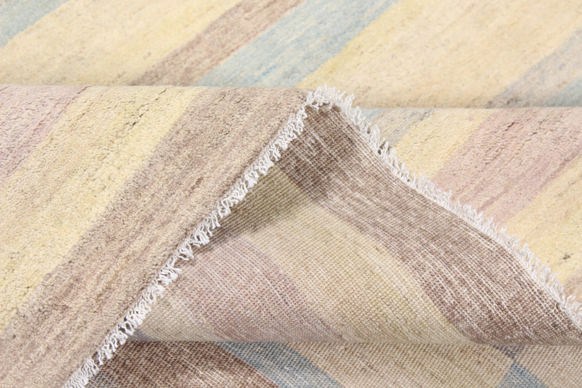 Pastel Wool Rug with Offset Stripes, 304 × 235 cm, view 7.