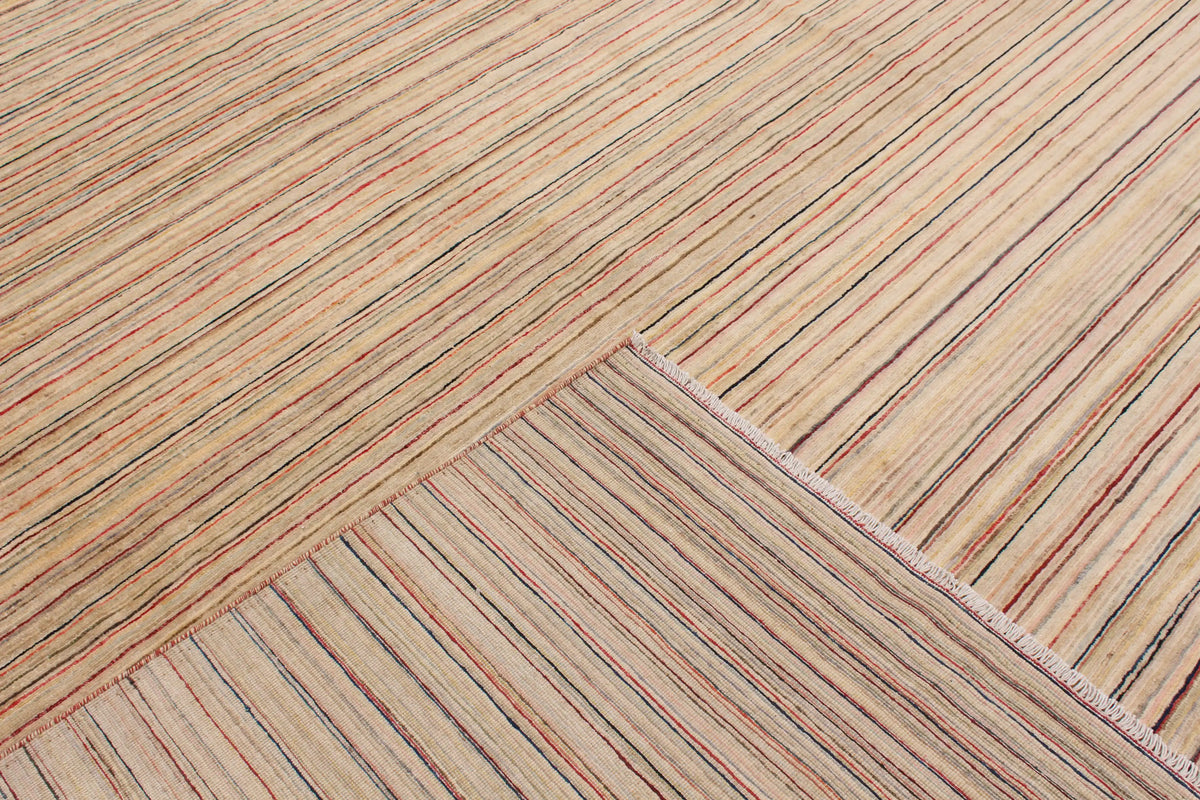 Large Afghan Rug with Fine Color Stripes, 422 × 299 cm, view 5.