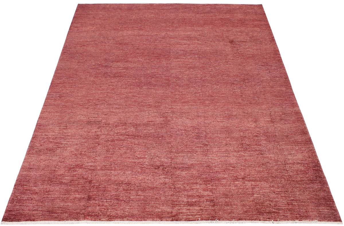 Red Afghan Rug with Subtle Color Variation, 298 × 244 cm, view 2.