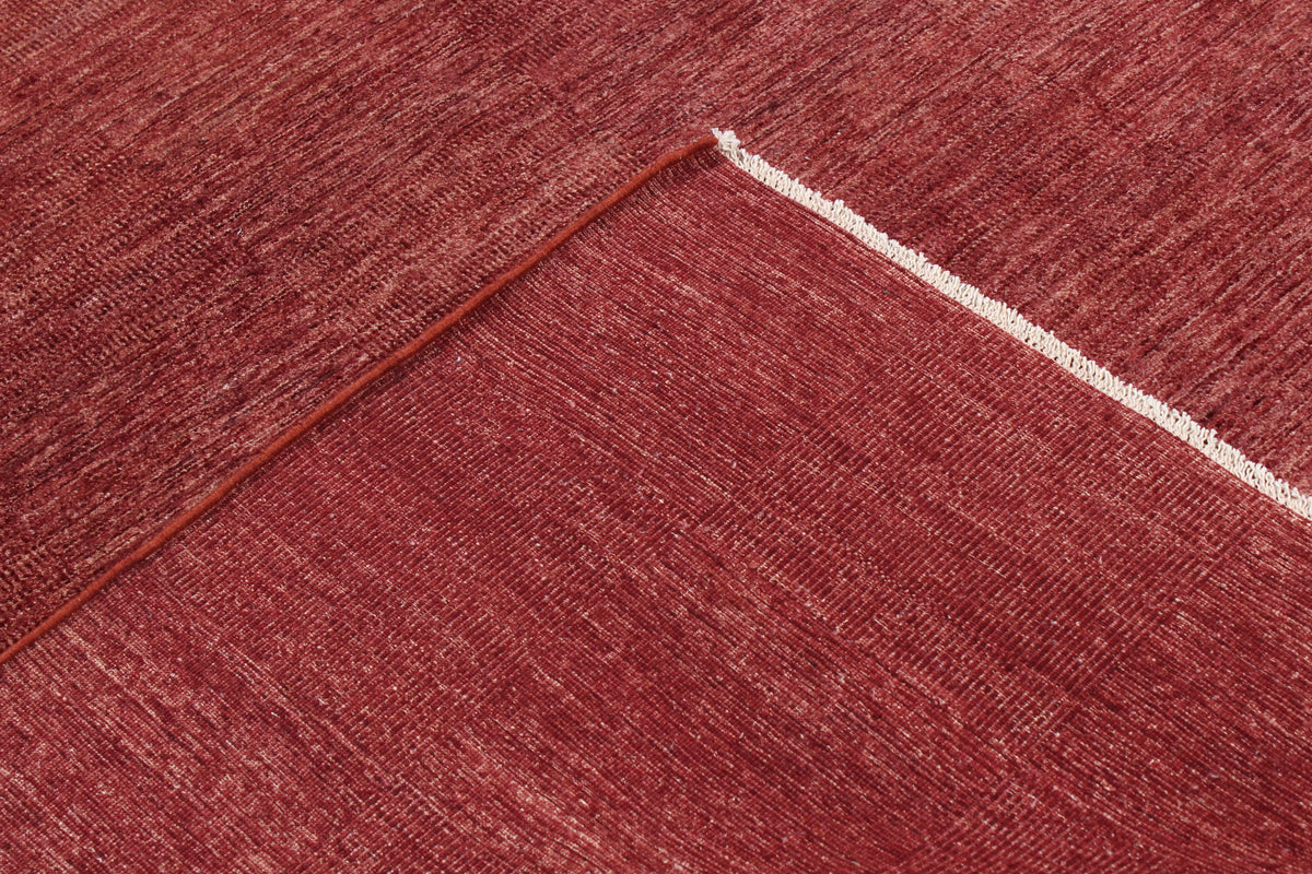 Red Afghan Rug with Subtle Color Variation, 298 × 244 cm, view 5.