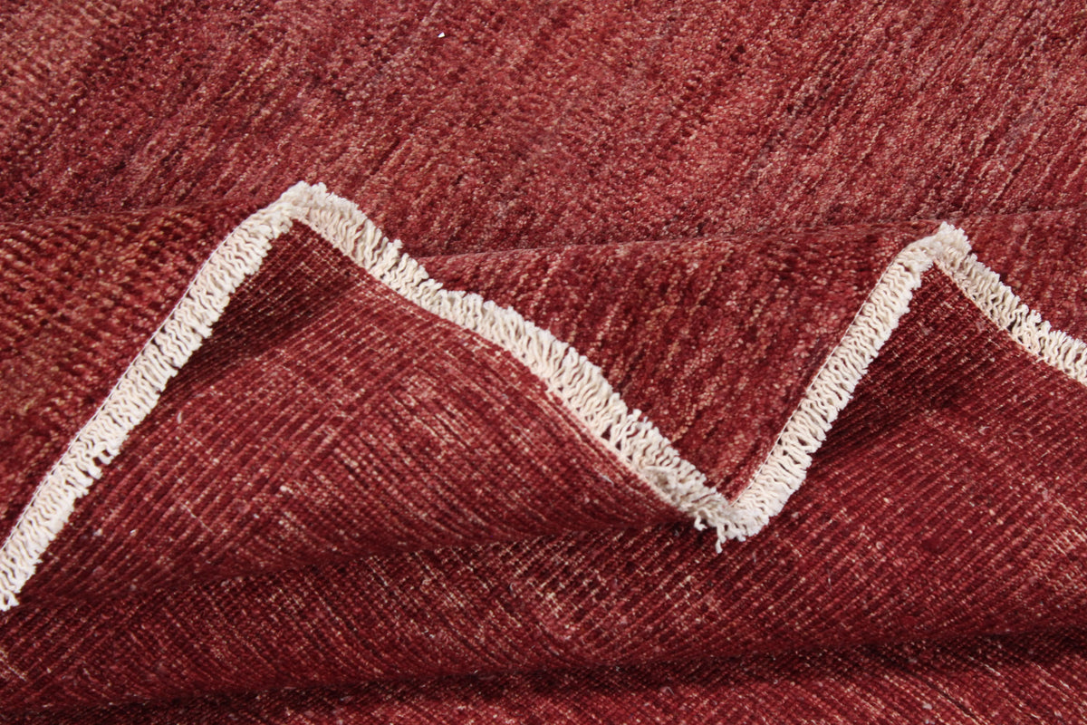 Red Afghan Rug with Subtle Color Variation, 298 × 244 cm, view 8.