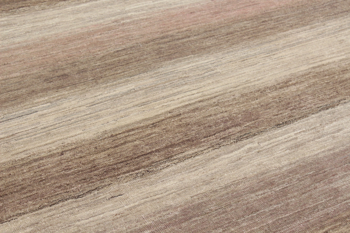 Beige Wool Rug with Brown Horizontal Stripes, 317 × 232 cm, view 4.