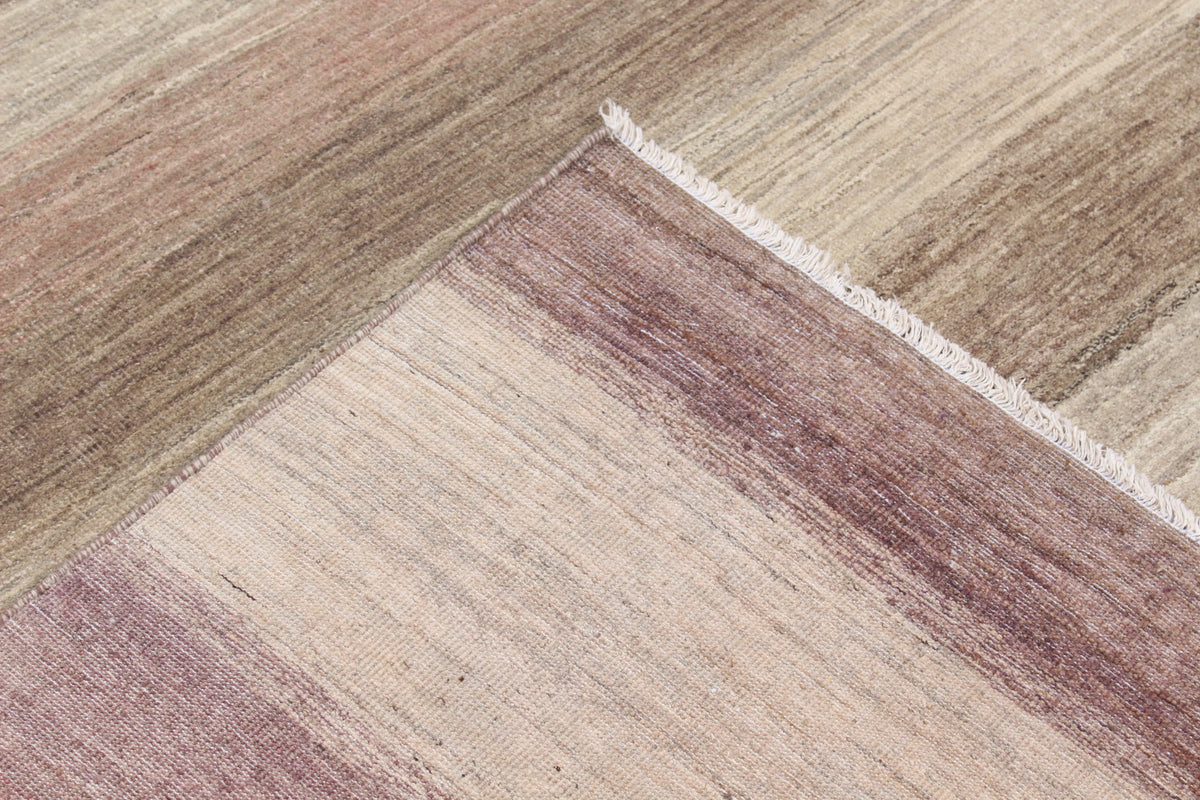 Beige Wool Rug with Brown Horizontal Stripes, 317 × 232 cm, view 5.