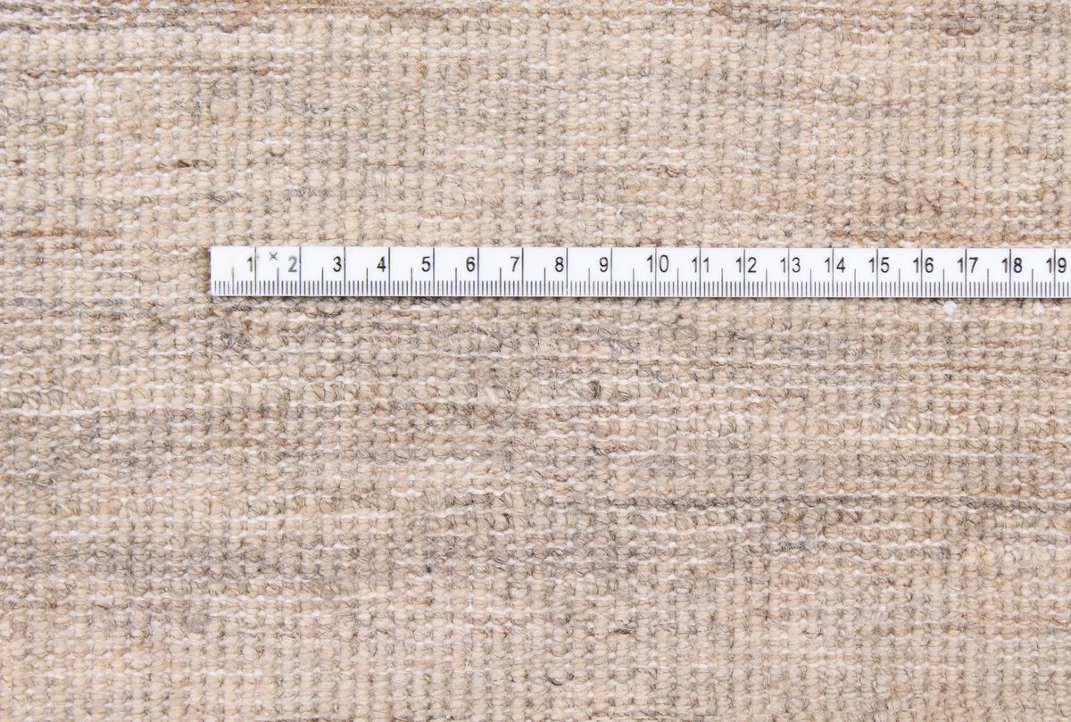 Beige Wool Rug with Brown Horizontal Stripes, 317 × 232 cm, view 6.