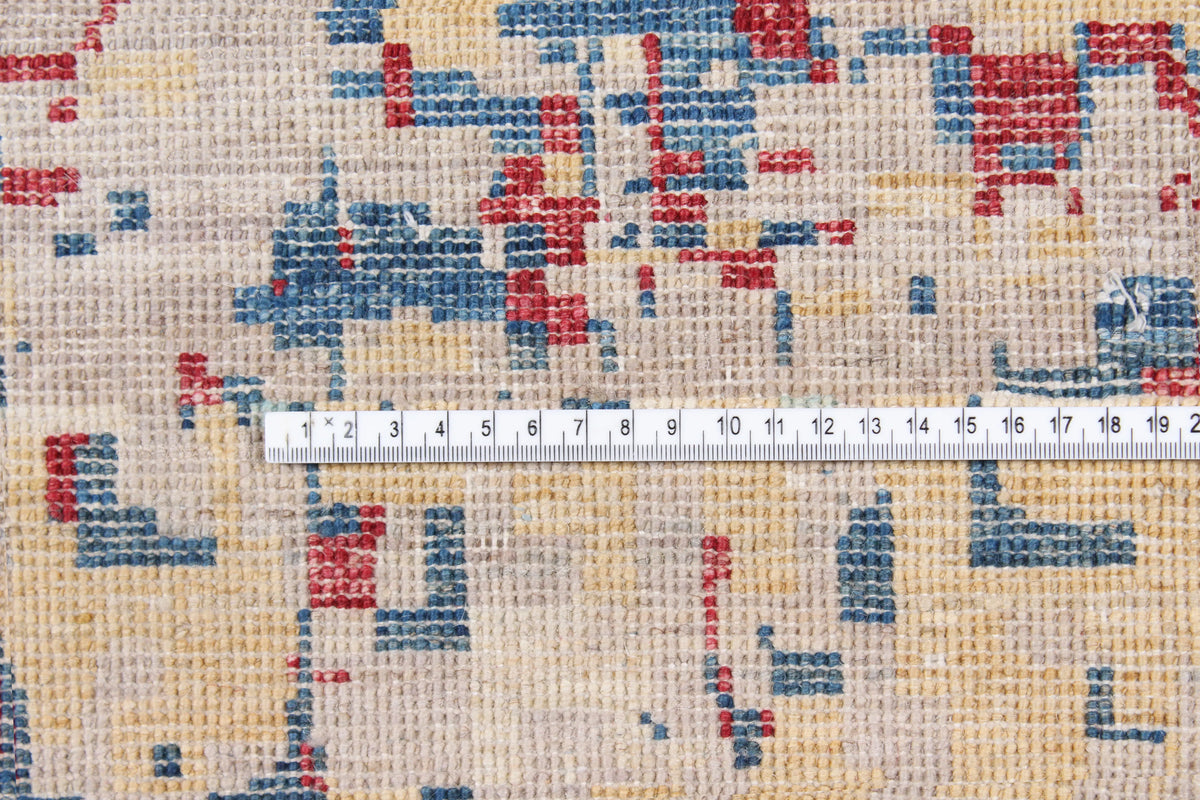 Light Afghan Rug with Abstract Color Accents, 296 × 245 cm, view 6.