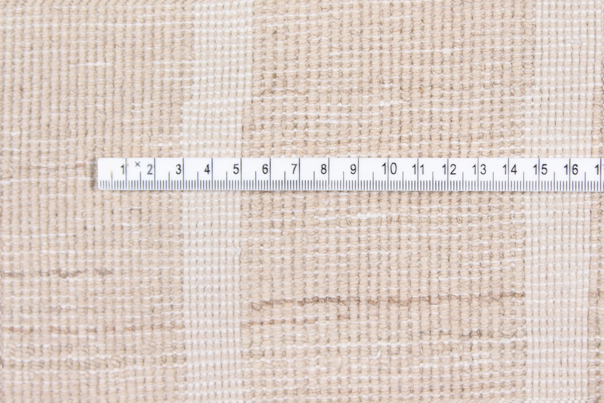 Cream Beige Afghan Rug with Lengthwise Lines, 308 × 235 cm, view 6.