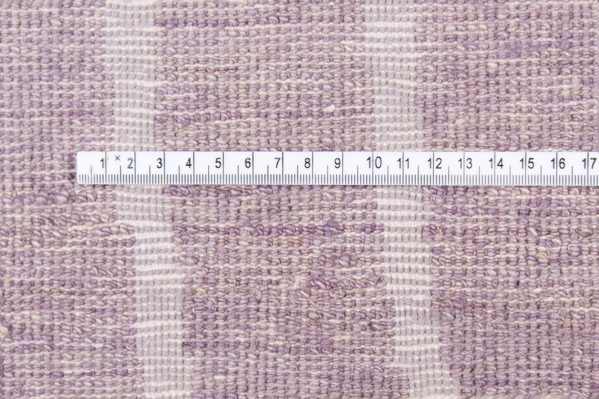 Pink Afghan Wool Rug with Fine Stripes, 297 × 247 cm, view 6.