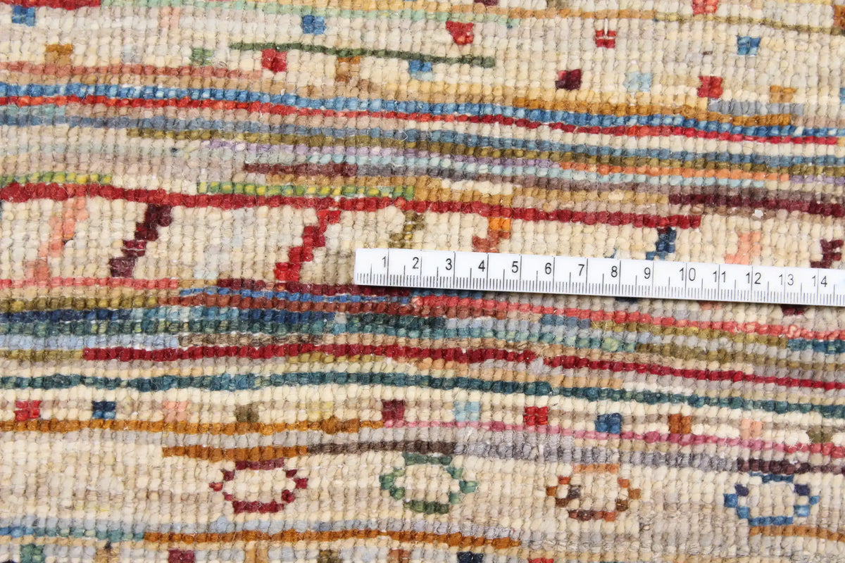 Multicolor Berjasta Rug with Fine Horizontal Stripes, 295 × 251 cm, view 7.