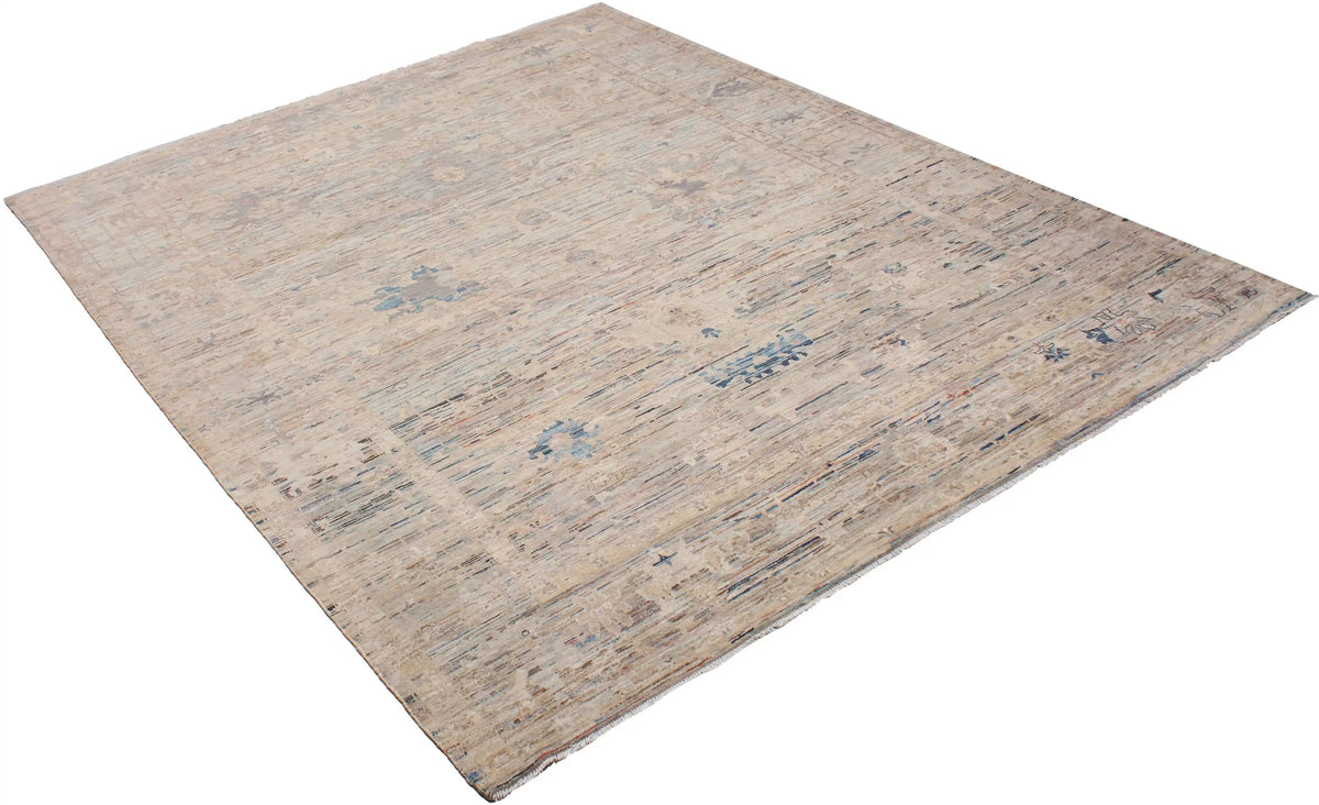 Large Beige & Blue Art Deco Rug, 396 × 300 cm, view 3.