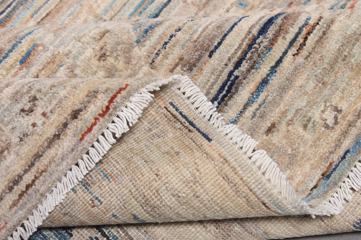 Large Beige & Blue Art Deco Rug, 396 × 300 cm, view 8.