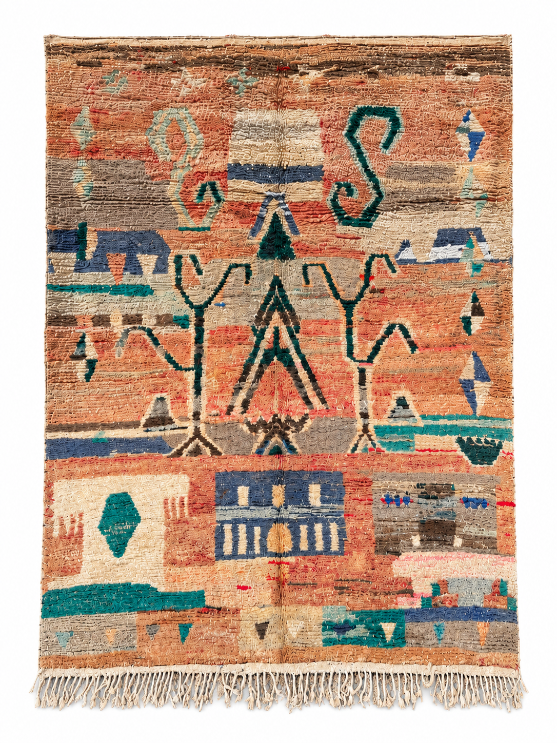 Large Vintage Moroccan Rug with Abstract Symbols, 400 × 300 cm.