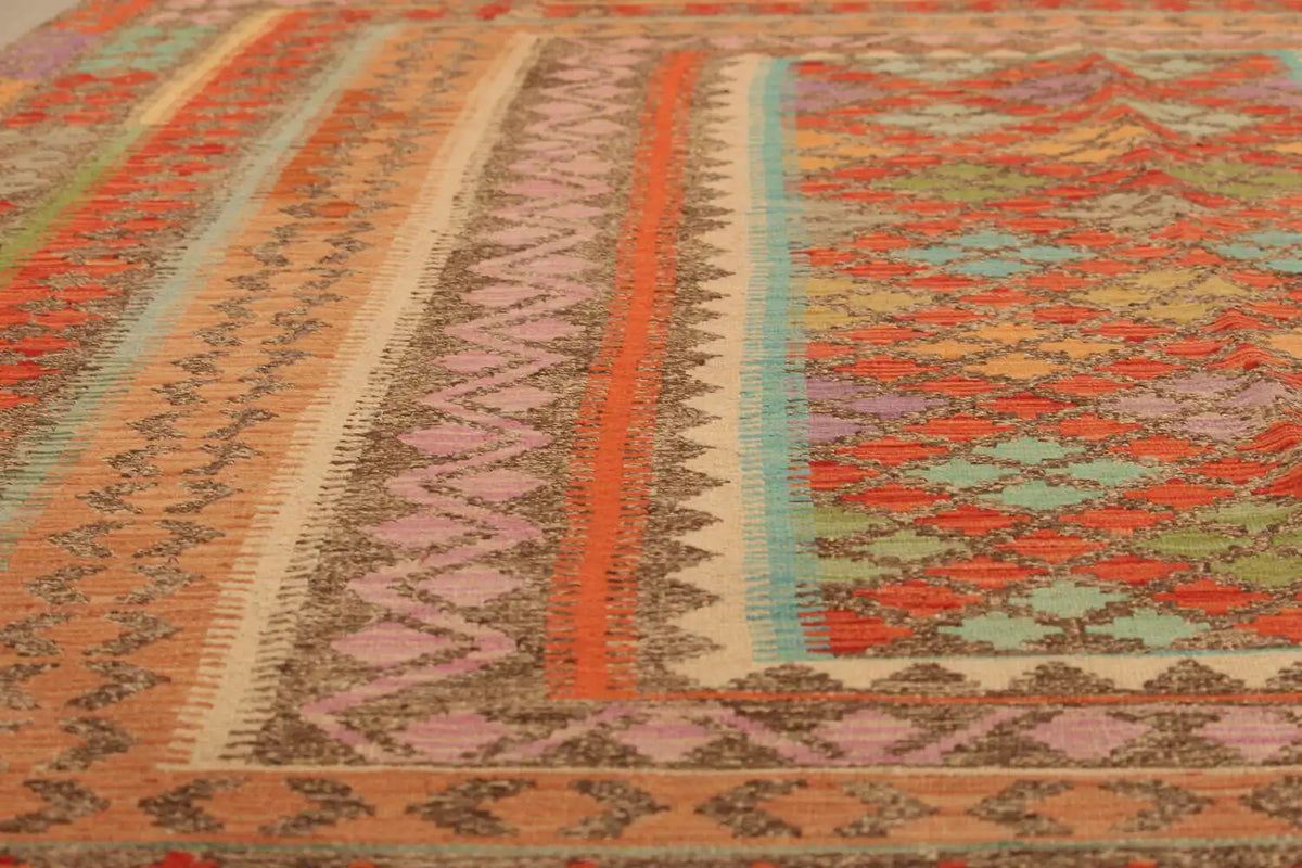 Multicolor Diamond Kilim Rug, 298 × 210 cm — view 3