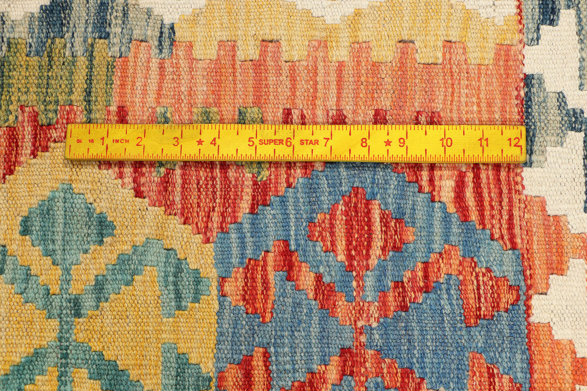 Colorful Medallion Kilim Runner, 244 × 80 cm — detail 3