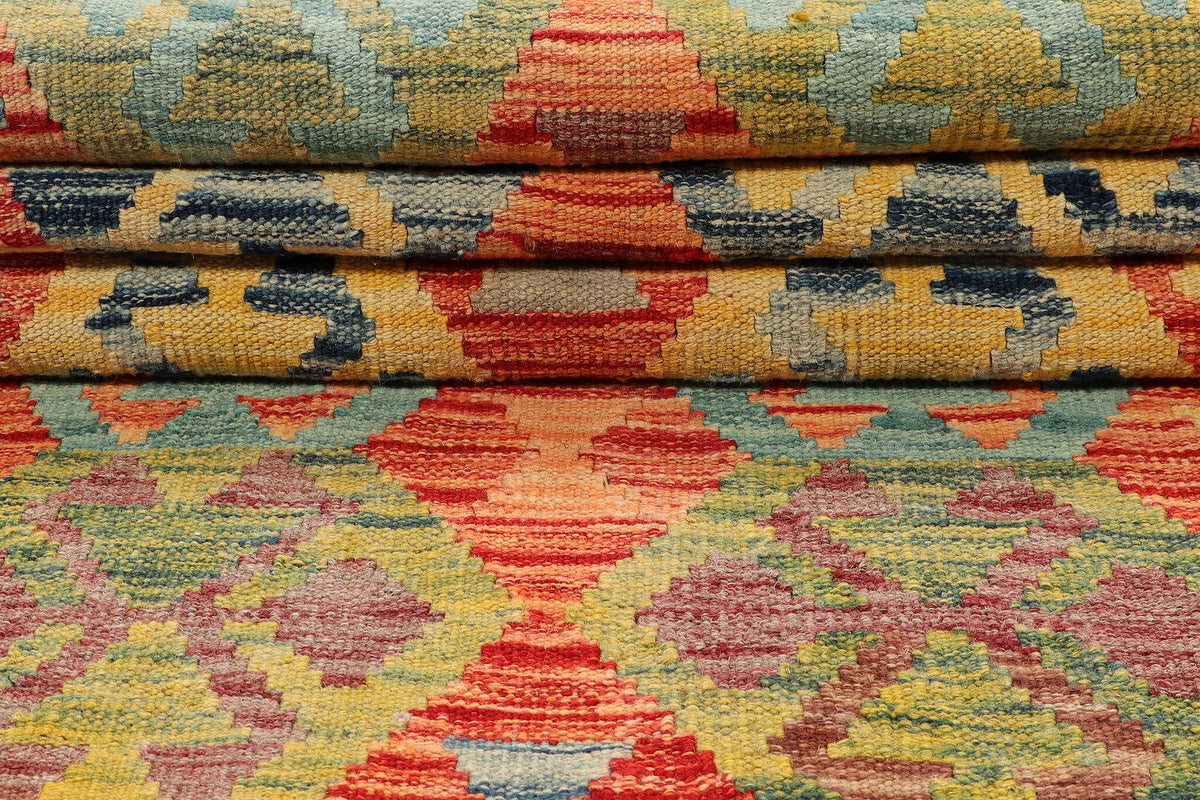 Colorful Medallion Kilim Runner, 244 × 80 cm — detail 4