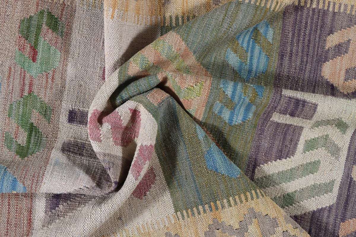 Natural Tone Bird Motif Kilim Runner, 400 × 85 cm — detail 5