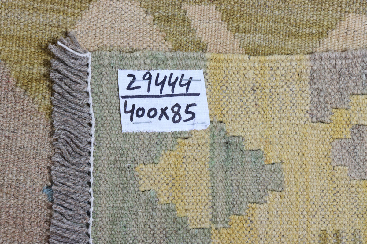 Natural Tone Bird Motif Kilim Runner, 400 × 85 cm — detail 6